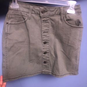 Navy green skirt button up